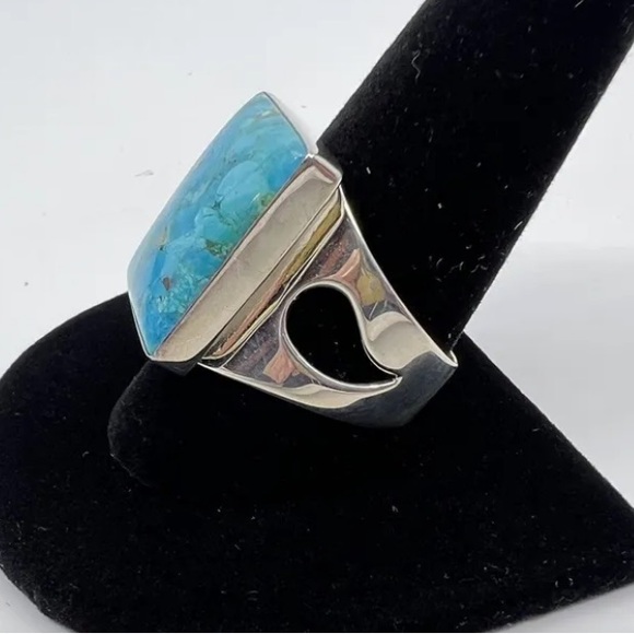 JAY KING DTR Sterling Silver Turquoise Rectangle Cabochon Ring Size 11 NWT - Picture 7 of 7